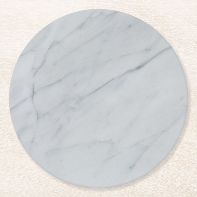 Vit marble Stone Papper Underlägg (Framsidan)