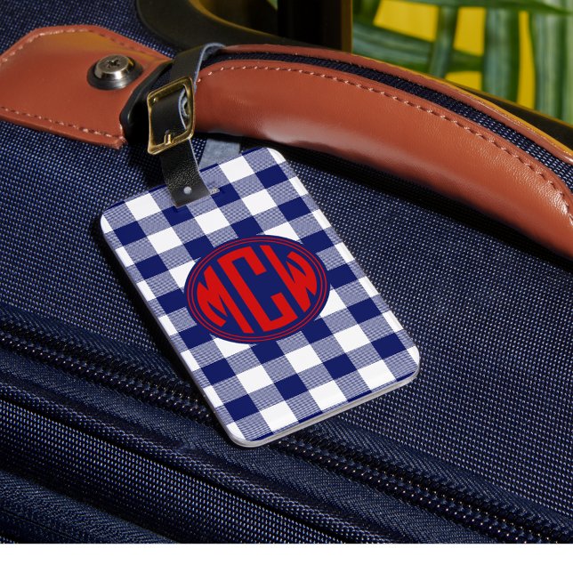 Vit marin cirkel Monogram Whet Play DIY BG Bagagebricka (Skapare uppladdad)