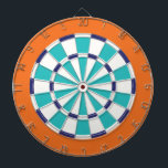 Vit, marin, turkos och orange piltavla<br><div class="desc">Vit,  marinen,  turkos och orangefärgadpilen stiger ombord modiga däribland 6 mässingspilar</div>