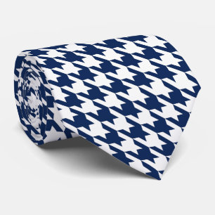 Vit marinblåa Pied de Poule Houndstooth Slips
