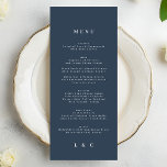 Vit marinvit Elegant Classic Bröllop Meny<br><div class="desc">slimmad meny som matchar samlingen *om du vill ha fler pappra alternativ kan den här designen överföras till ett slimmat program *eller kontakta mig om du vill ha mer hjälp</div>