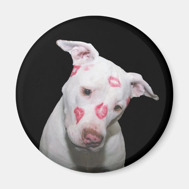 Vit marionett Kärlek, förseglad med Lipstick Kisse Magnet (Framsidan)