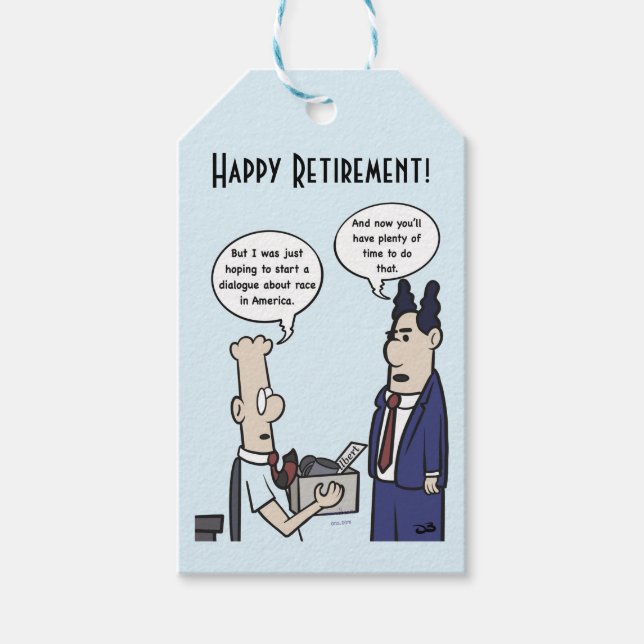 Vit Märkre för Rant Tecknad Presentetikett (Framsidan)