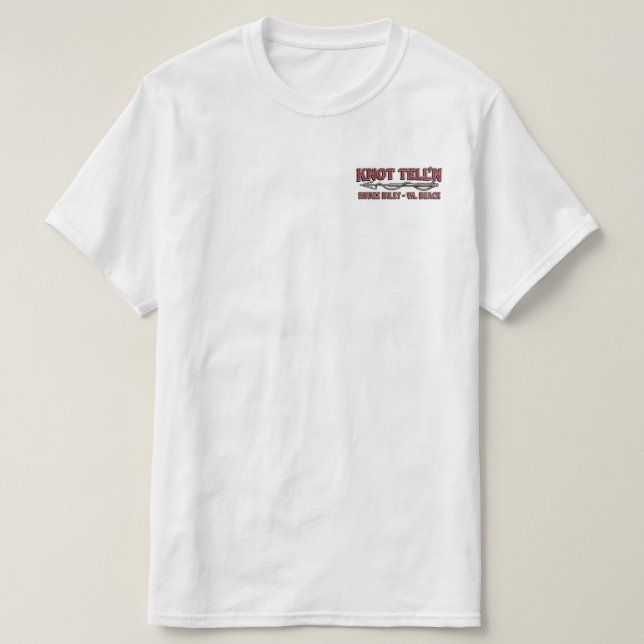 Vit Marlin Rip Art Logotyp T-Shirt (Design framsida)