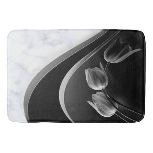 Vit marmor Abstrakt Tulips Bath Mat Badrumsmatta