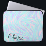 Vit marmor av färglös rosa, blå lila, vit marmor laptop sleeve<br><div class="desc">Snygg godis färg och elegant marmor ser ut.</div>