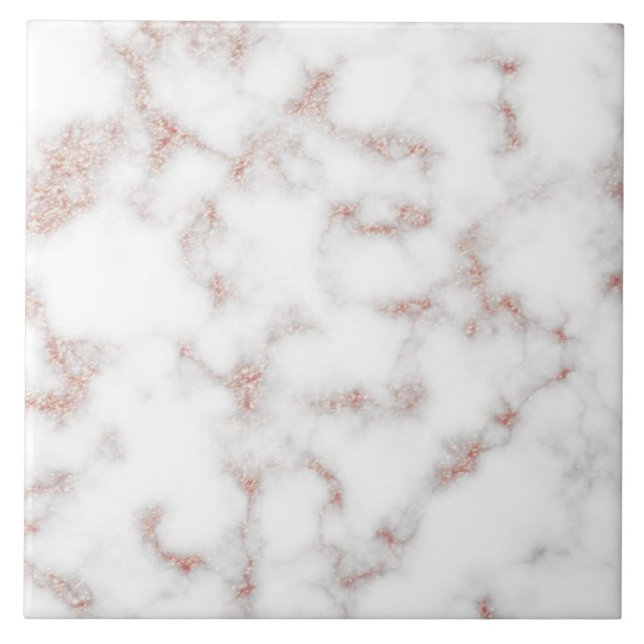 Vit marmor Carrara Ro Guld Glitter Struktur Kakelplatta (Framsidan)