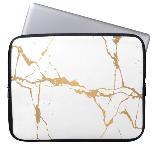 Vit marmor Elegant  Laptop Fodral (Framsidan)