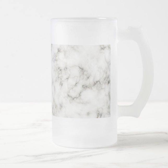 vit-marmor frostat ölglas (Höger)