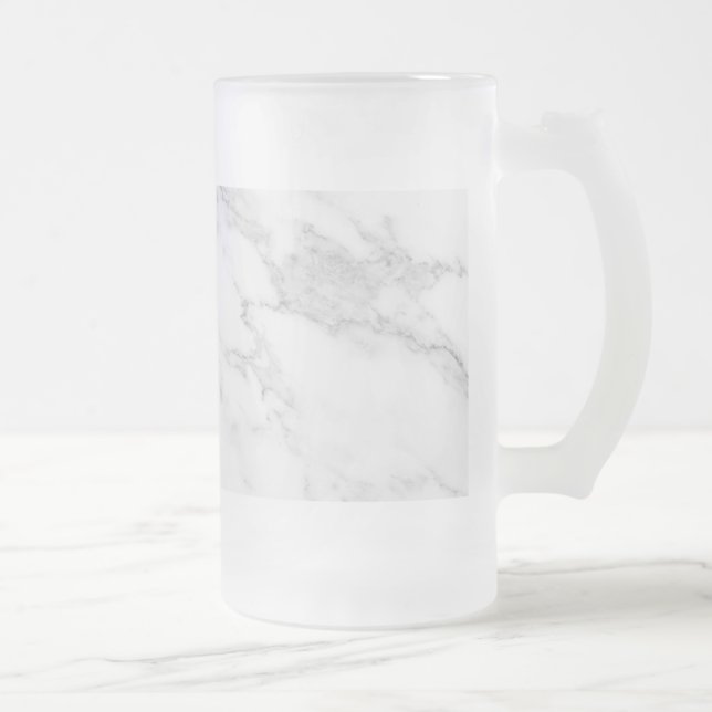 Vit Marmor Frostat Ölglas (Höger)