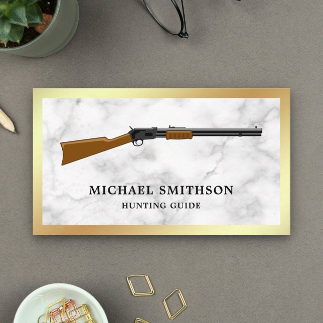 Vit Marmor Hagelgevär Rifle Gunsmith Gunsmith Visitkort (Skapare uppladdad)