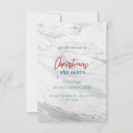 Vit marmor jul inbjudningar