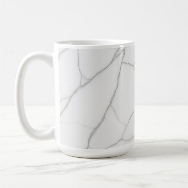 Vit marmor kaffemugg (Vänster)