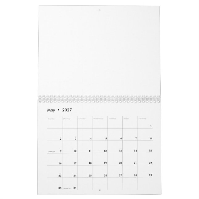 Vit Marmor Kalender (May 2027)