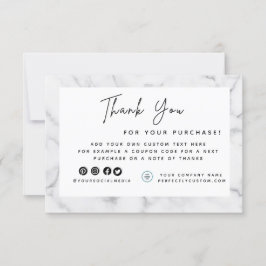 Vit marmor kantlogotyp tack kort