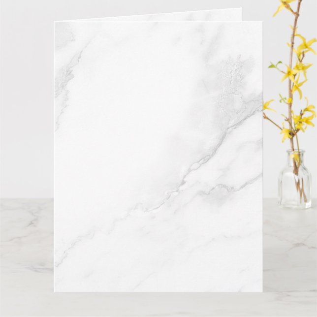 Vit marmor kort (Gul blomma)
