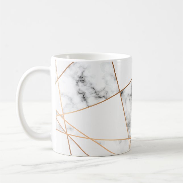 Vit marmor med Guld Linjer Söt Kaffemugg (Vänster)