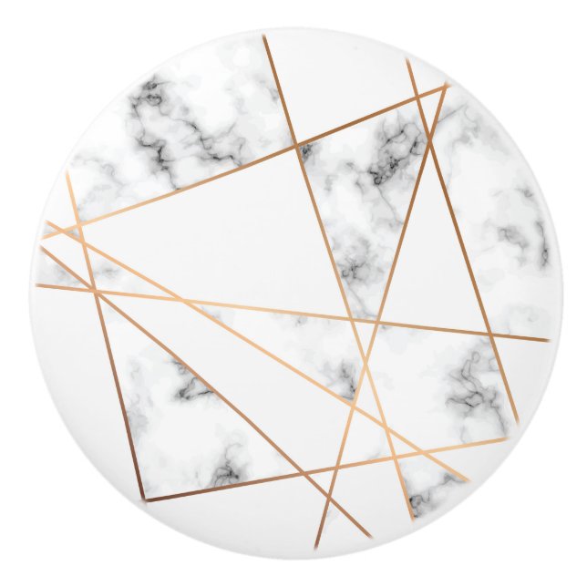 Vit marmor med Guld Linjer Söt Knopp (Framsidan)