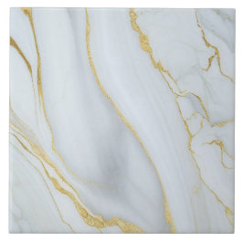Vit marmor med Guld Veins Ceramic Tile Kakelplatta