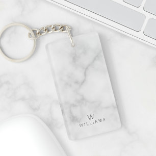 Vit marmor med Personlig Monogram och Namn