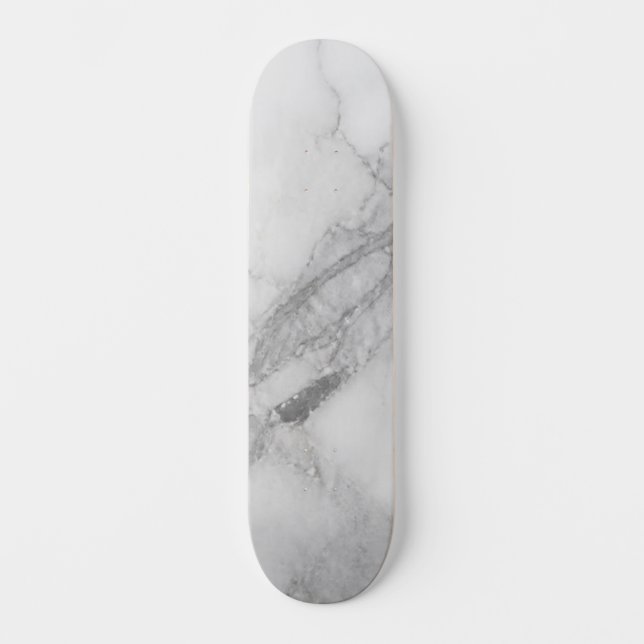 Vit marmor mini skateboard bräda 18,5 cm (Framsida)