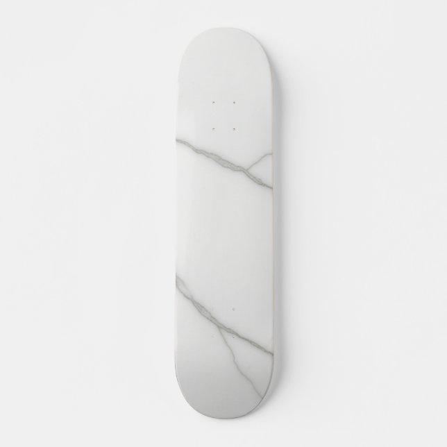 Vit Marmor Mini Skateboard Bräda 18,5 Cm (Framsida)
