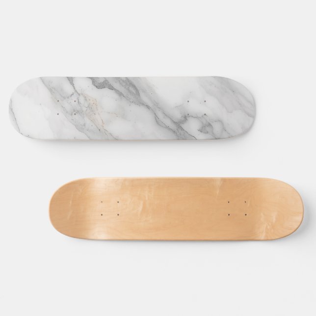 Vit marmor mini skateboard bräda 18,5 cm (Horz)
