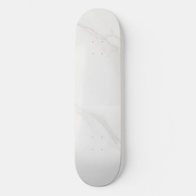 Vit marmor mini skateboard bräda 18,5 cm (Framsida)
