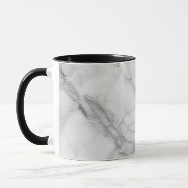 Vit Marmor Mugg (Vänster)