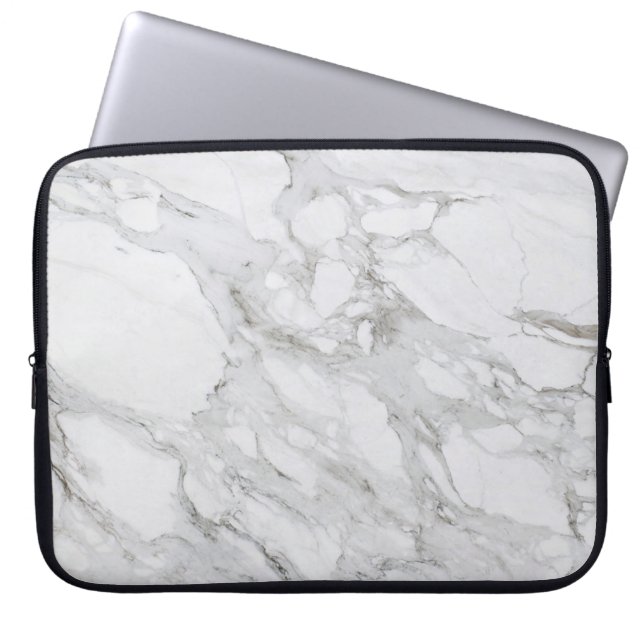 Vit marmor Neoprene Laptop sleeve 15 tum (Framsidan)