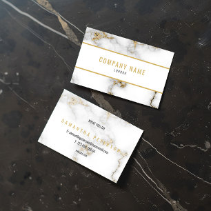 Vit marmor och Guld Modern minimalistisk yrkesverk Visitkort