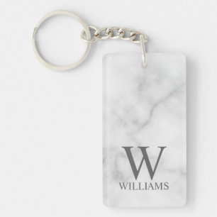 Vit marmor Personlig monogram och namn