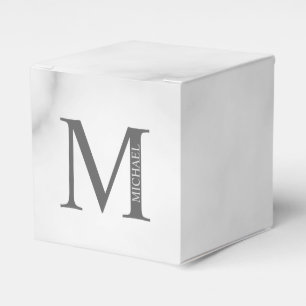 Vit marmor personlig monogram och namn presentaskar