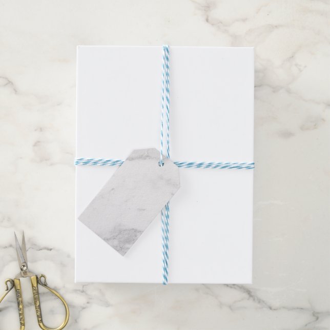 Vit Marmor Presentetikett (With Twine)