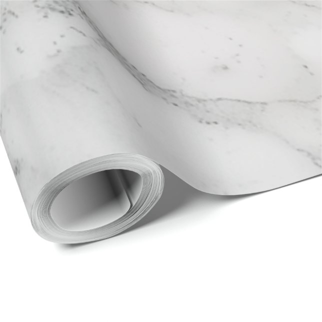 Vit marmor presentpapper (Rullad Hörn)