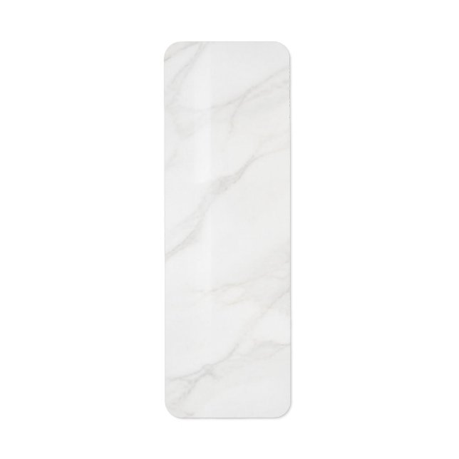 Vit marmor returadress etikett (Framsidan)
