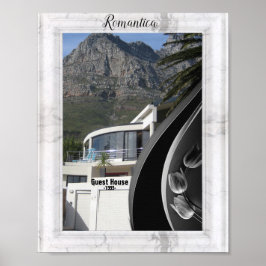 Vit marmor - Svart Abstrakt Tulips Poster