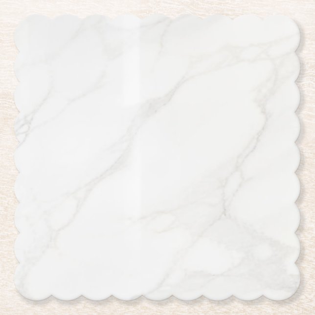 Vit Marmor Underlägg Papper (Framsida)
