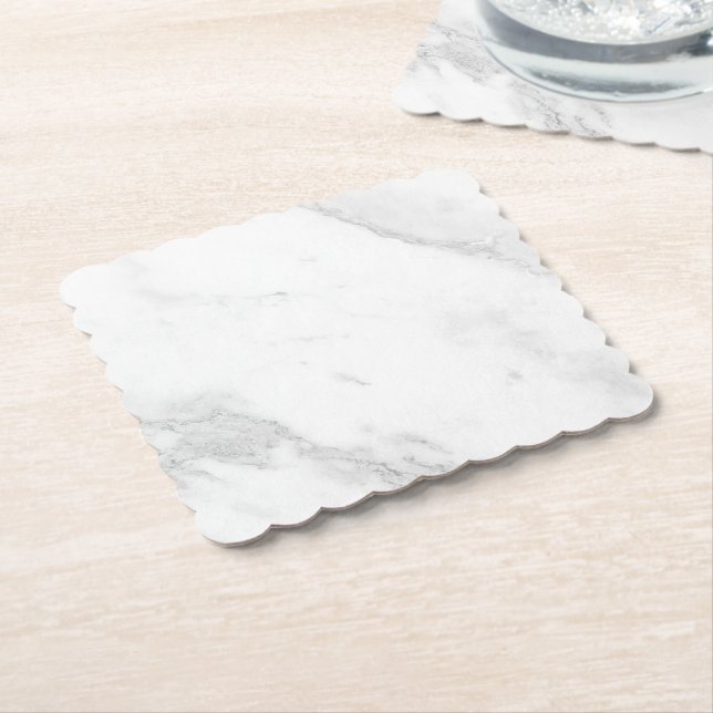 Vit Marmor Underlägg Papper (Vinklad)