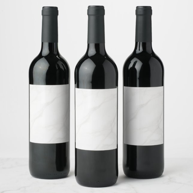 Vit Marmor Vinflaska Etikett (Flaskor)