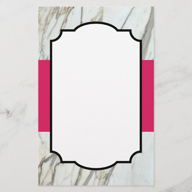 Vit marmorfuchsia modern utformning papper (Framsida)
