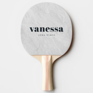 Vit marmorstens minimal moderna klassiska namn pingisracket
