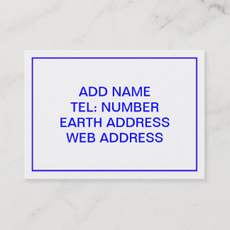 Vit med blå Ram Visitkort