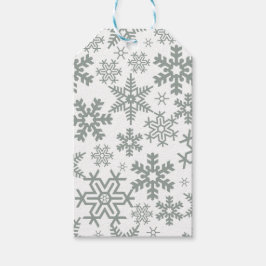 VIT MED BLÅ VINTERSNÖFLINGOR PRESENTETIKETT