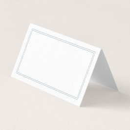 Vit med Dusty Blue Gräns Bröllop Place Cards Kort