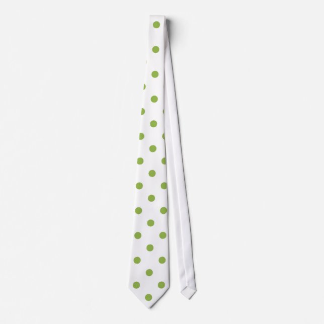 Vit med Grönt Färg Dot (jul 9) Manar Tie Slips (Framsida)