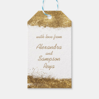 Vit med Guld Presentetikett