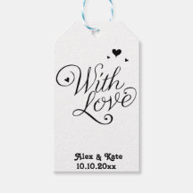 Vit med Kärlek Cute Modern Calligraphy Bröllop
