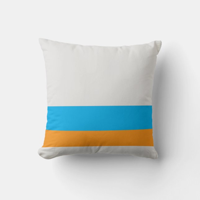 Vit med Linjer per enhet + varannan Färg Kudde (Framsida)