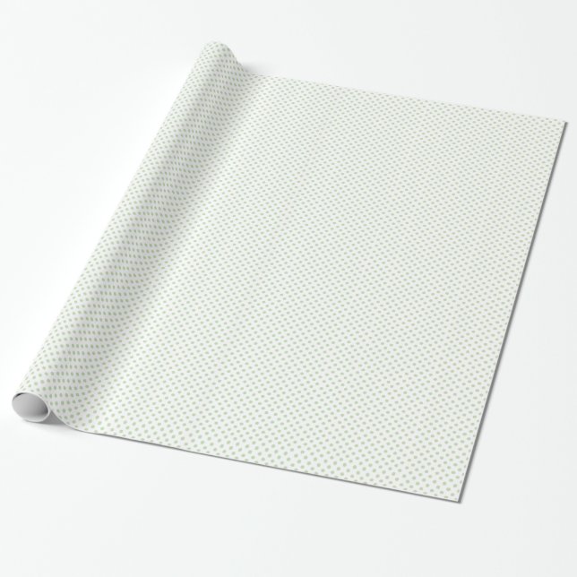 Vit med ljust - den gröna polkaen pricker presentpapper (Utrullad)